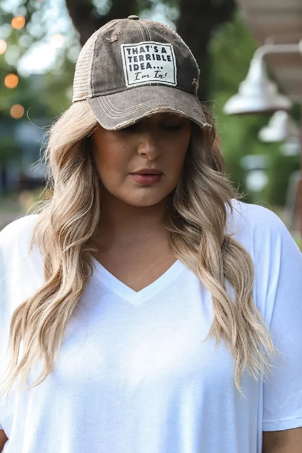 VINTAGE LIFE Women's Distressed Funny Sayings Trucker Baseball Hats