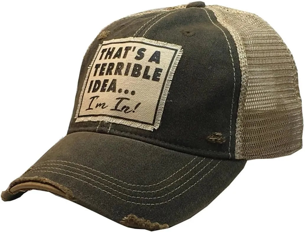 VINTAGE LIFE Women's Distressed Funny Sayings Trucker Baseball Hats