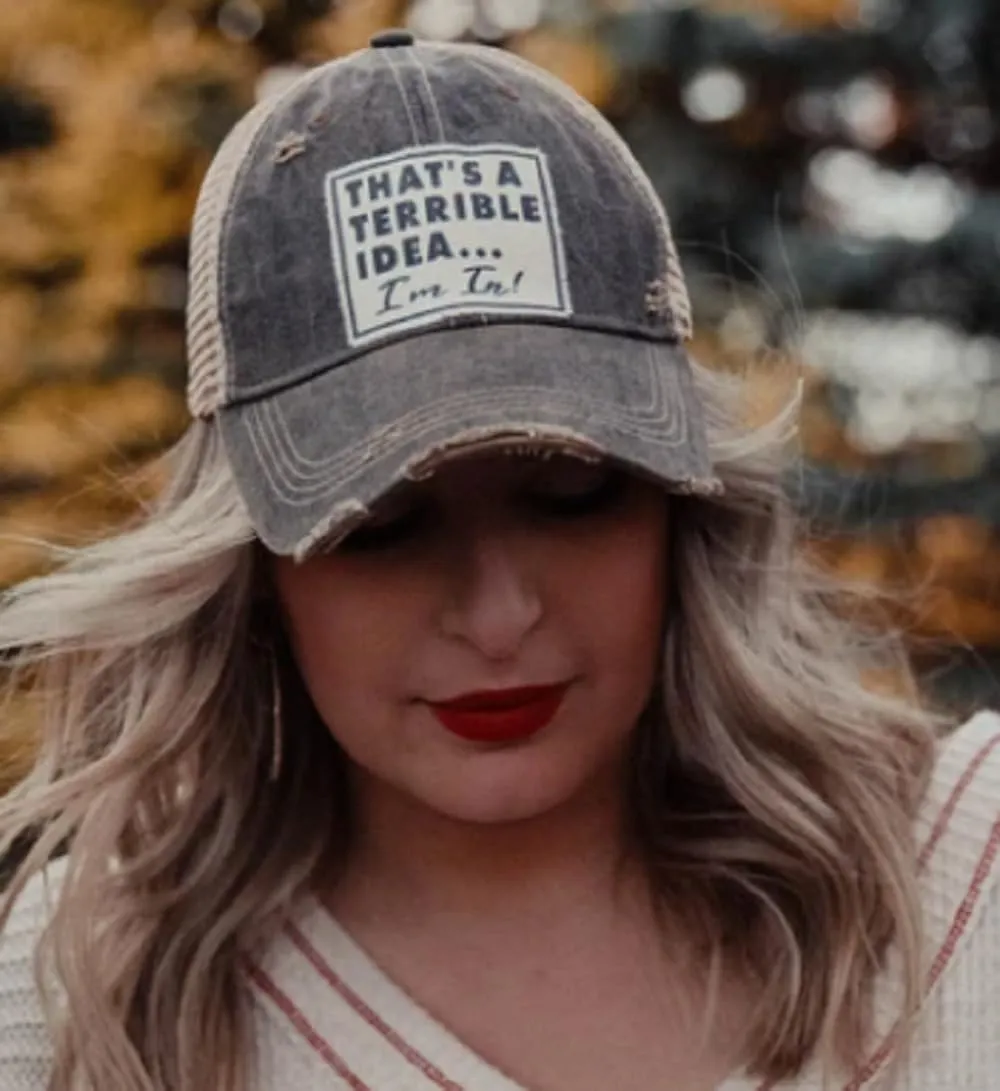 VINTAGE LIFE Women's Distressed Funny Sayings Trucker Baseball Hats