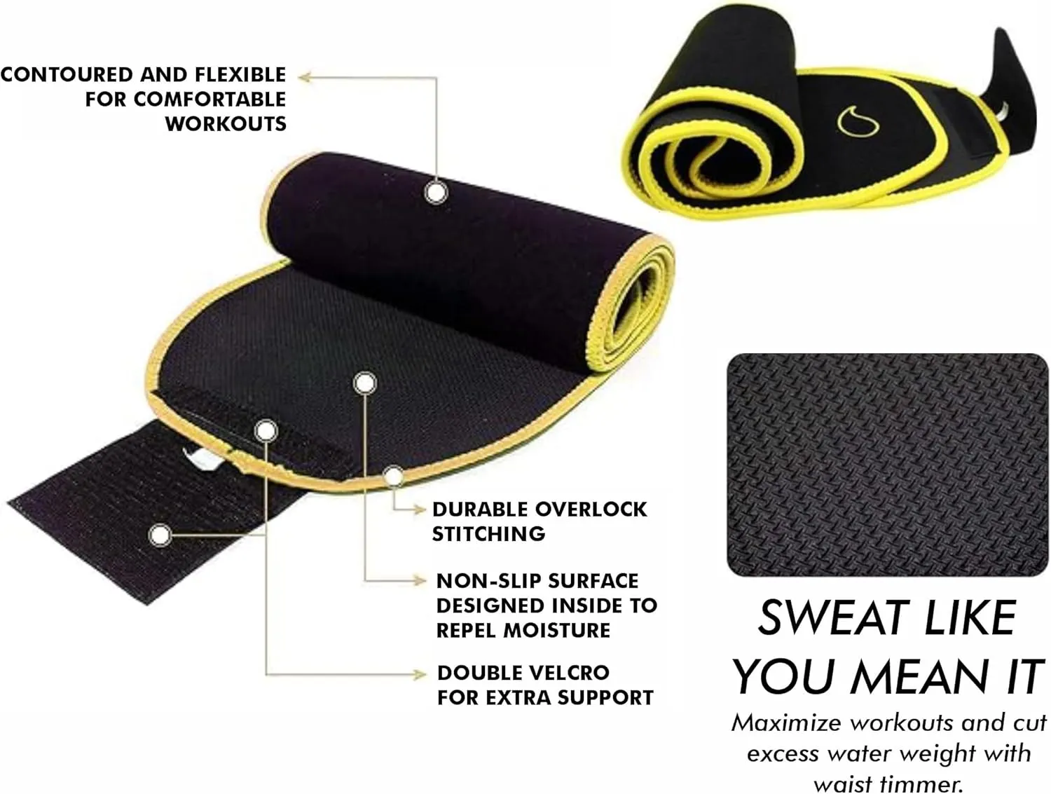 Waist Trimmer for Women and Men, Waist trainer sweat band. Slimming Girdle for high Intensity Workouts.