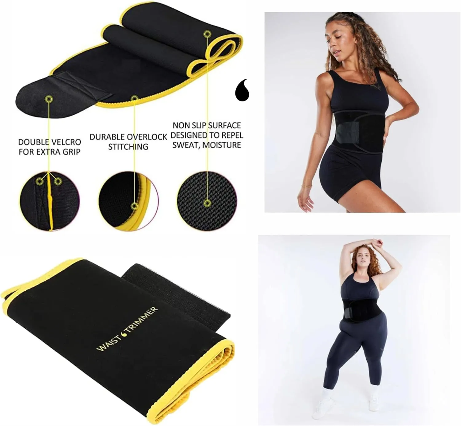 Waist Trimmer for Women and Men, Waist trainer sweat band. Slimming Girdle for high Intensity Workouts.