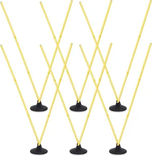 Wenqik 12 Pcs Soccer Agility Poles Set with 6 Training Poles Soccer Bases Detachable Speed Pole Highly Visible Yellow Sports and Agility Training Equipment Slalom Poles to Improve Balance Quickness