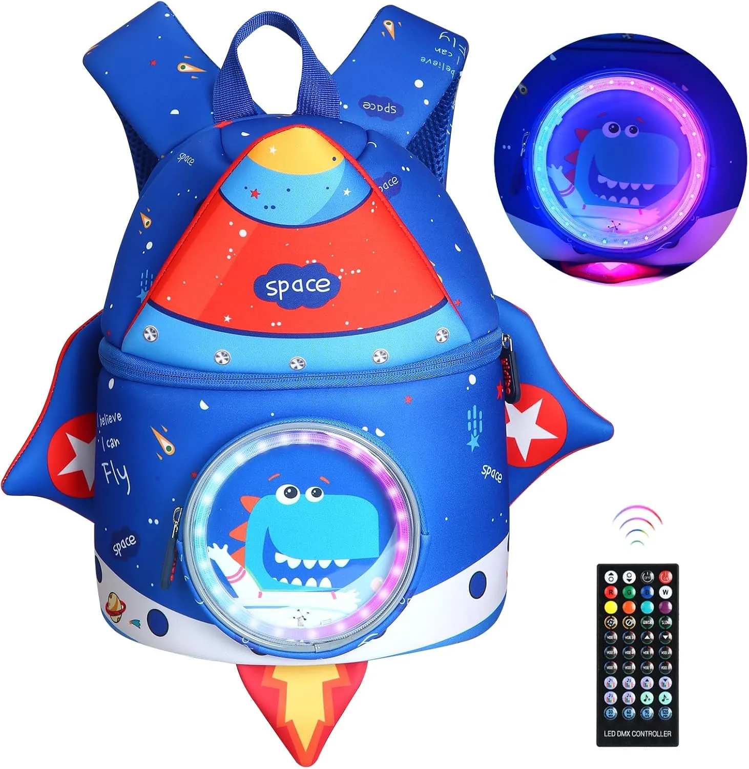 yisibo Dinosaur Hippo Kids Toddler Backpack for Boys Girls Lightweight Waterproof Preschool Travel Schoolbag for 2-7 Years